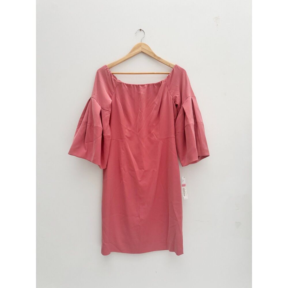 Antonio Melani Liza Bell Sleeve Boat Neck Sheath Dress Mauve Sz 10
